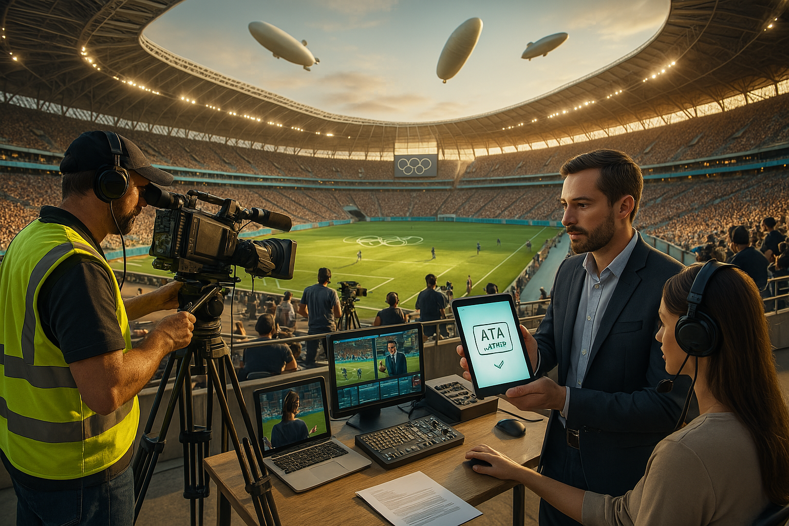 Filming at Olympic Stadium